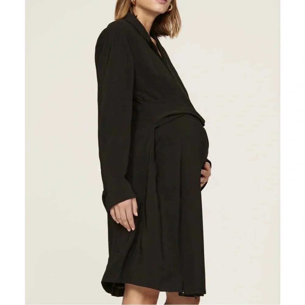 Emilia George Marie Blazer Transitional Maternity Knee Length Shirt Dress Sz XS